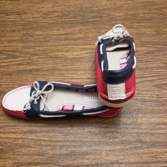 SPERRY TOP SIDER Women's Leather Upper Slip-On Loafers - Pink/Cream/Navy Sz 7M - Picture 14 of 16